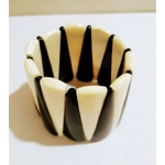 Bracelet élastiqué backgammon noir et ivoire - MaRion Godard 2