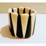 Bracelet élastiqué backgammon noir et ivoire - MaRion Godard