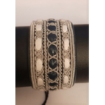 Bracelet ANCORE noir collection classic - cuir naturel de renne et fils d'argent - Hanna Wallmark 1 189 16.5