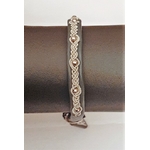 Bracelet GLITTER collection pearls - cuir naturel de renne et fils d'argent - Hanna Wallmark 1 169 17.5 antracite