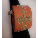 Bracelet LOVE marron collection broderie - cuir naturel de renne et fils d'argent - Hanna Wallmark 1 249 marron 17.5