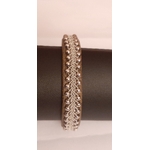 Bracelet PERLA collection pearls - cuir naturel de renne et fils dargent - Hanna Wallmark 1 209 kaki 18cm