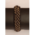 Bracelet ROKER GOLD collection gold - cuir naturel de renne et fils d'argent - Hanna Wallmark 1 169 17cm