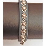 Bracelet TINDRA collection pearls - cuir naturel de renne et fils d'argent - Hanna Wallmark 2 139