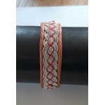 Bracelet WATER orange collection tribal- cuir naturel de renne et fils d'argent - Hanna Wallmark 1 159 17.5cm