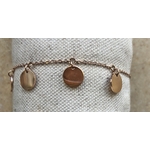 Bracelet medailles plaqué or rose chaine de sécurité