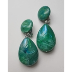 Boucles d'oreilles CUBA vert clips - Francine Bramli
