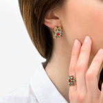 Boucles doreilles percées fantaisie perles nacrées cristaux Prestige I rouge collection ultima - Satellite 2
