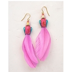 Boucles d'oreilles perroquet violet avec plumes - Nach