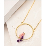 Collier rond Perroquet violet et pêche - Nach 3