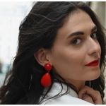 Boucles doreilles CUBA rouge clips - Francine Bramli  3