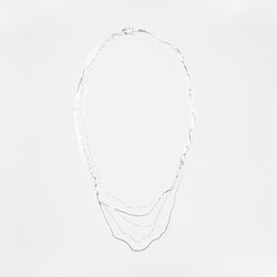 Collier En Argent Sterling 18 Pouces, Perles D'eau Douce Blanches, 5 Barres, 6,3 G - Neuf Sans Emballage
