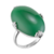 Bague argent decoree d'un long ovale d'onyx vert decore de 4 griffes en forme d'eventail argent 925 - Canyon