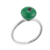 Bague argent composée d'un onyx vert boule decore d'un oxyde noir et pose sur un anneau en argent rond et fin argent 925 - Canyon