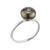 Bague argent composée d'une pyrite boule decore d'un oxyde blanc et pose sur un anneau en argent rond et fin argent 925 - Canyon