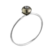 Bague argent composée d'une petite pyrite grise boule décoré d'un oxyde blanc et posé sur un anneau en argent rond et fin argent 925 - Canyon