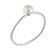 Bague argent composée d'une petite perle blanche boule décoré d'un oxyde blanc et posé sur un anneau en argent rond et fin argent 925 - Canyon