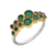 Bague argent composée de 14 onyx verts ronds sertis griffes en laiton et d'un anneau argent 925 - Canyon