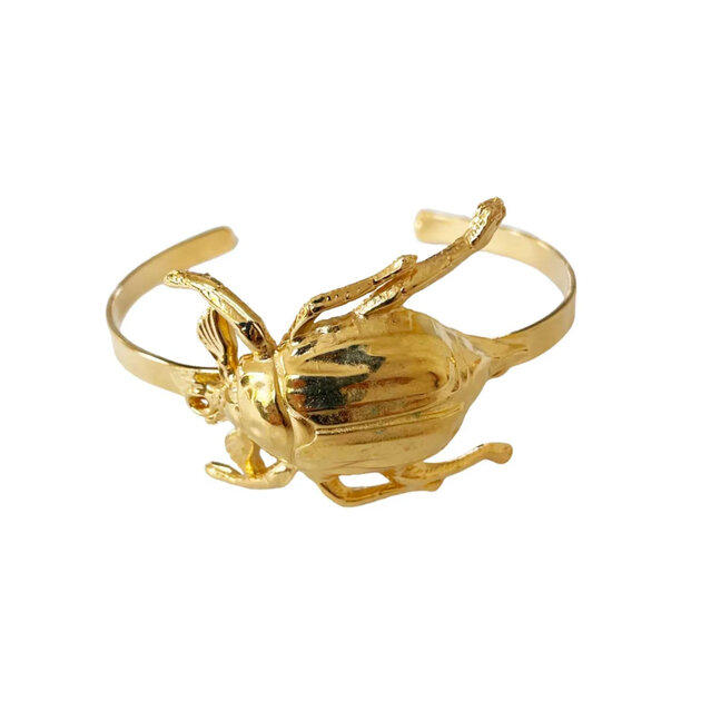 Bracelet scarabée Woody doré Lotta Djossou
