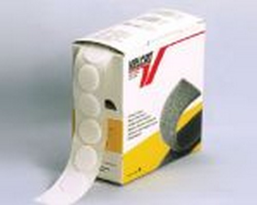 Pochette pastilles de Velcro super adhésif blanc diamètre 20 mm 24  pastilles males et 24 pastilles f
