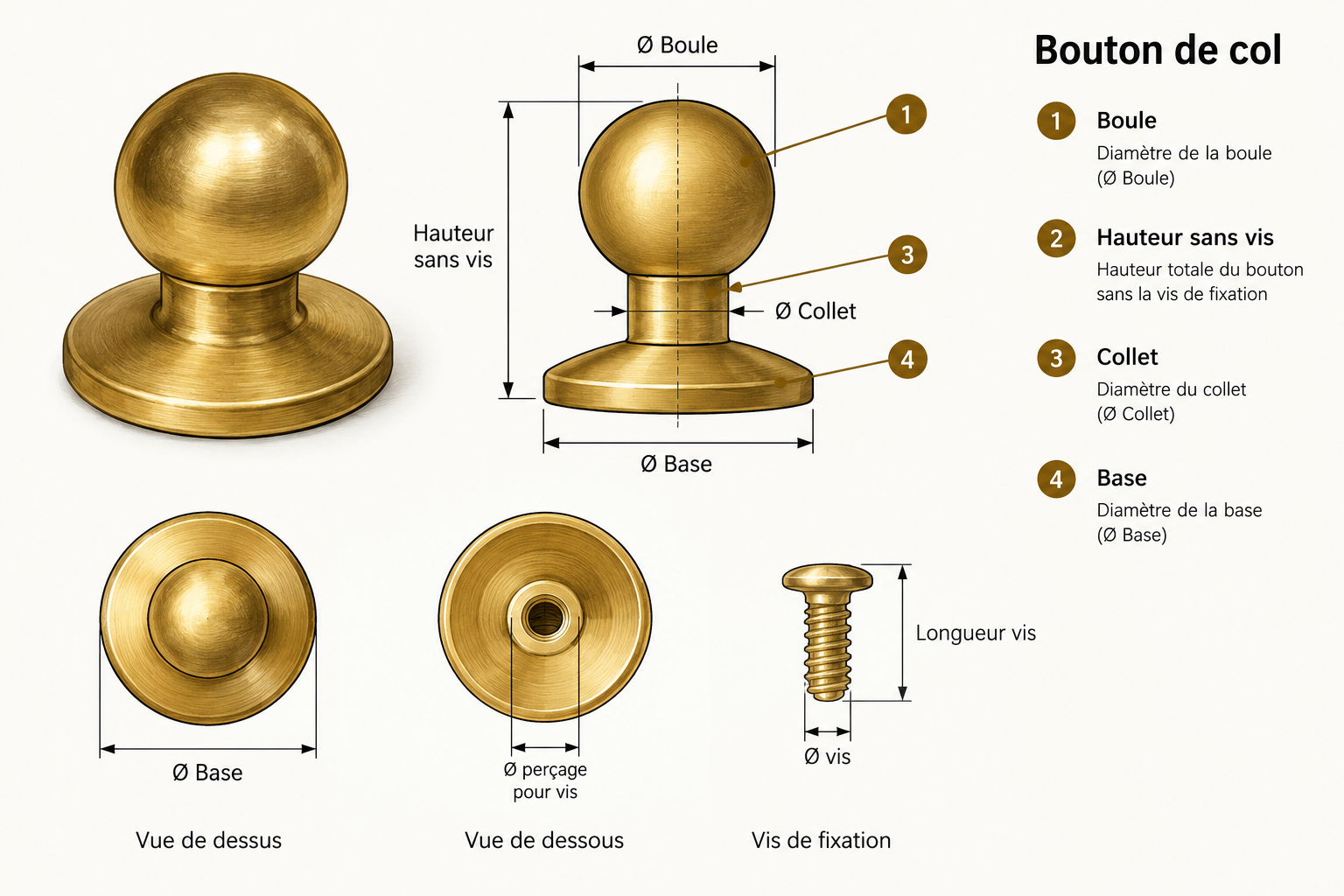 Bouton de col Croquis