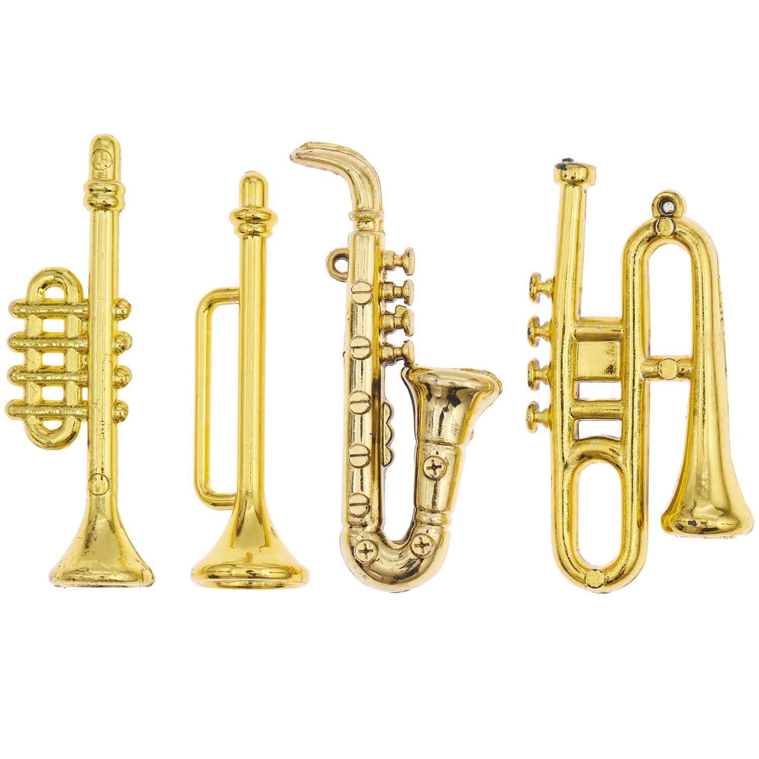 Trompette, saxophone etc lot de 4 instruments à vent miniatures
