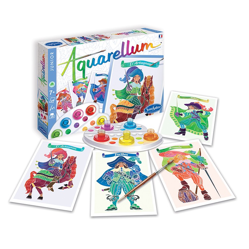Aquarellum junior : les 3 mousquetaires (4 tableaux assortis) - Eveil/Les  kits créatifs - 7ème étoile