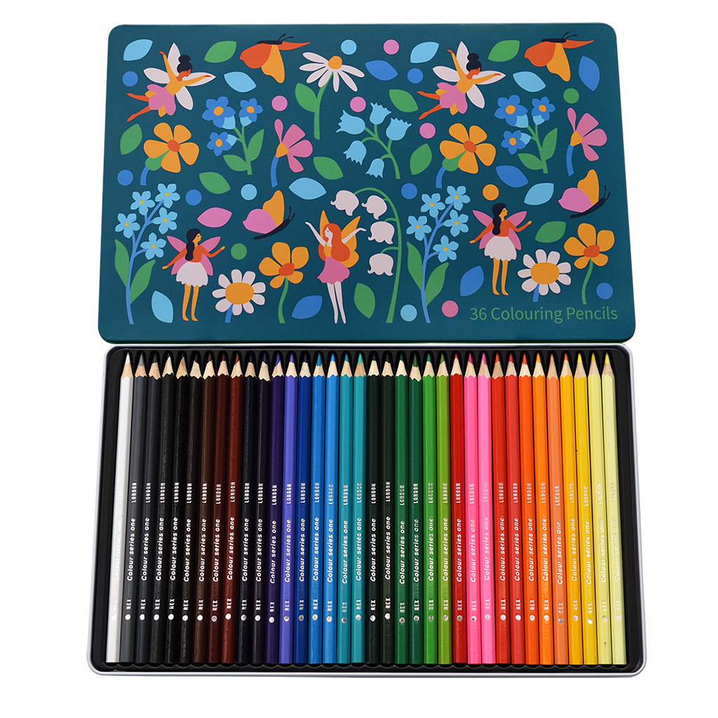 29278-fairies-in-the-garden-36-colouring-pencils-in-tin-new