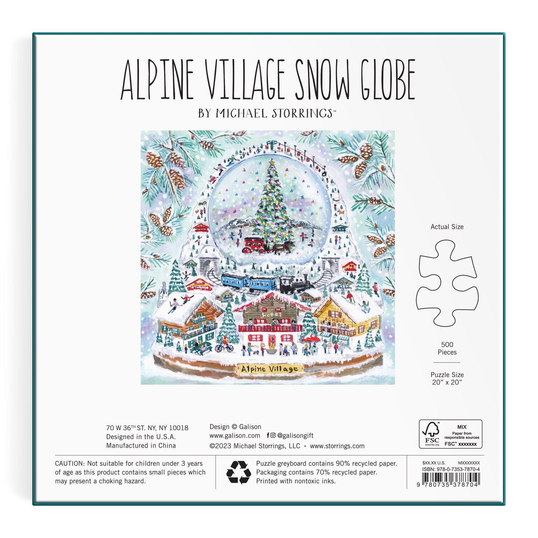 michael-storrings-alpine-village-snowglobe-500-piece-foil-puzzle-500-piece-puzzles-michael-storrings-529413