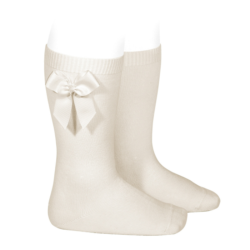 chaussettes-hautes-coton-avec-noeud-lateral-lin