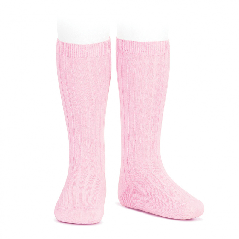 Rose confetti  Chaussettes côtelées - Femme - Cachemire & Mérinos