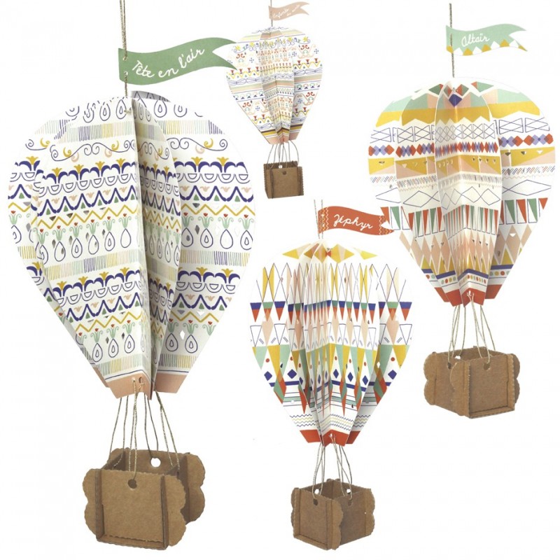 Kits de montgolfières Yeahibaby 4pcs 3d Montgolfière Décoration