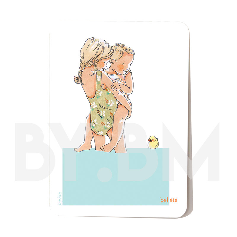 Carte postale Le bel été (fille) 10,5 x 14,5 cm