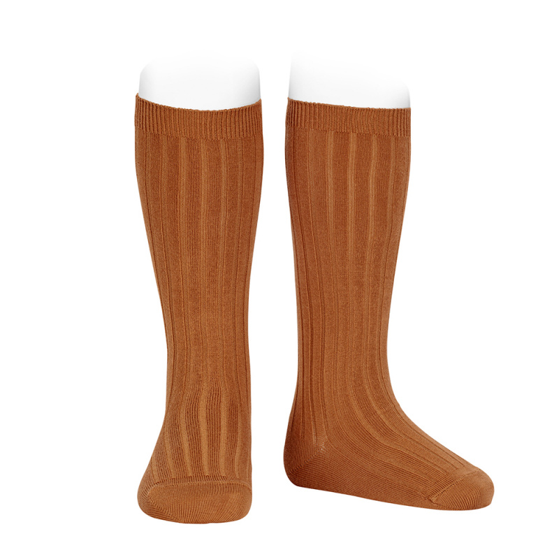 chaussettes-hautes-cotaelees-cannelle