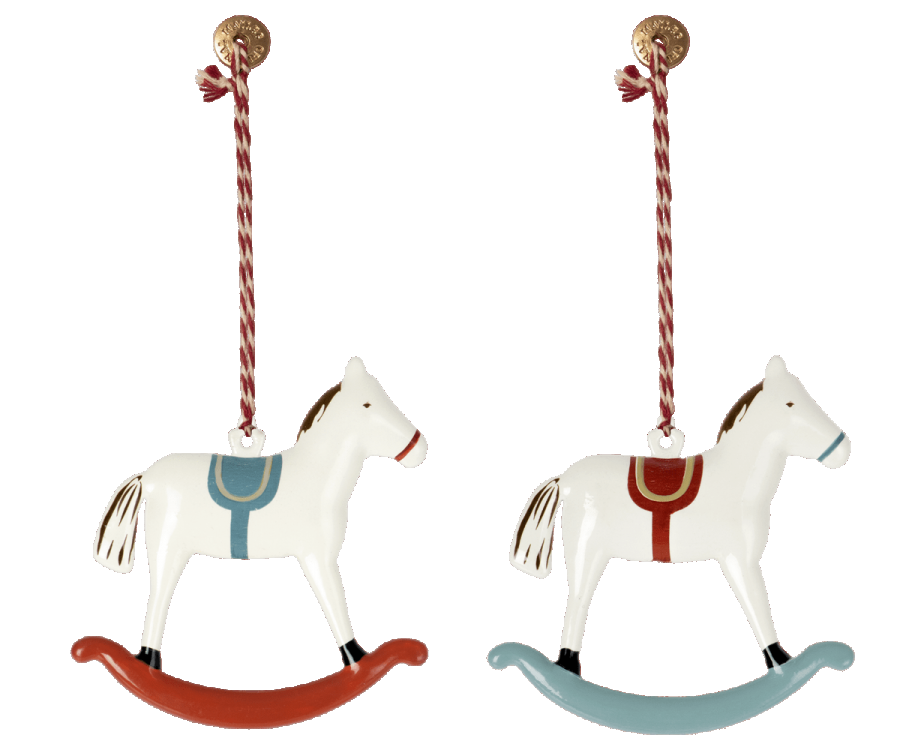 Set de deux décorations de Noël : chevaux à suspendre