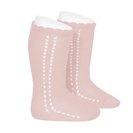 perle-side-openwork-knee-high-socks-pink-2