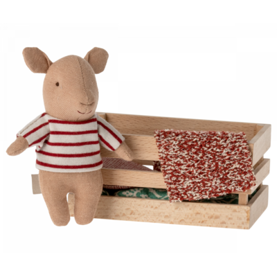 Bébé cochon dans sa caissette - rouge