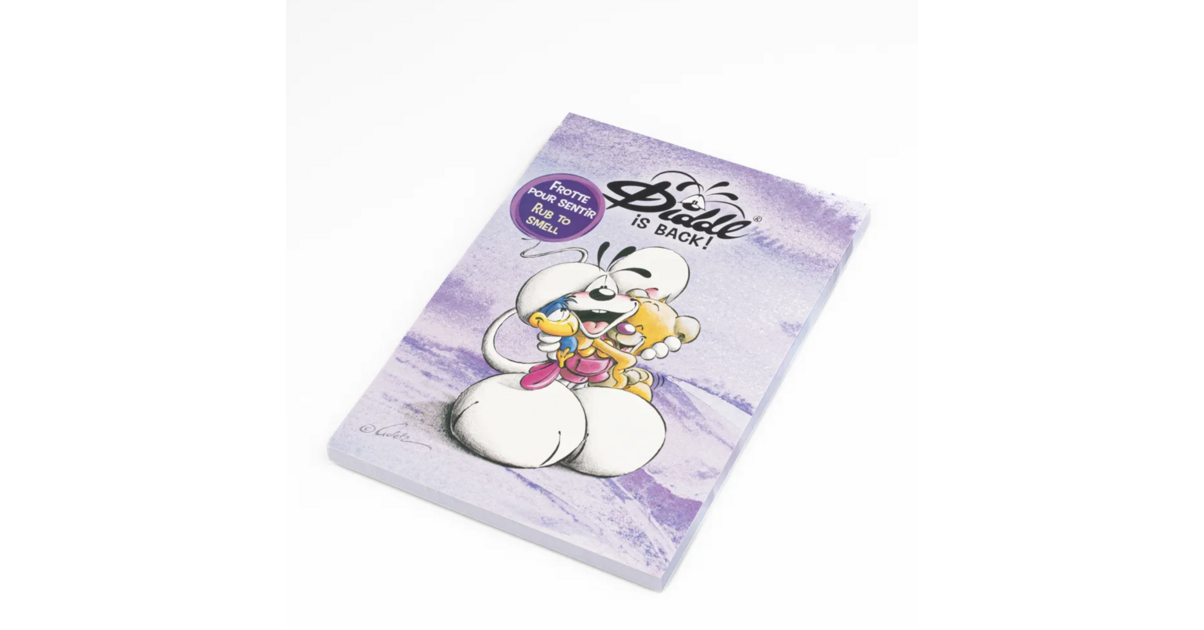 Bloc-notes Parfumé Diddl - A5, à Petits Carreaux, Violet, Couverture Illustrée