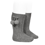 chaussettes-hautes-coton-chaud-cotele-pompon-gris-clair