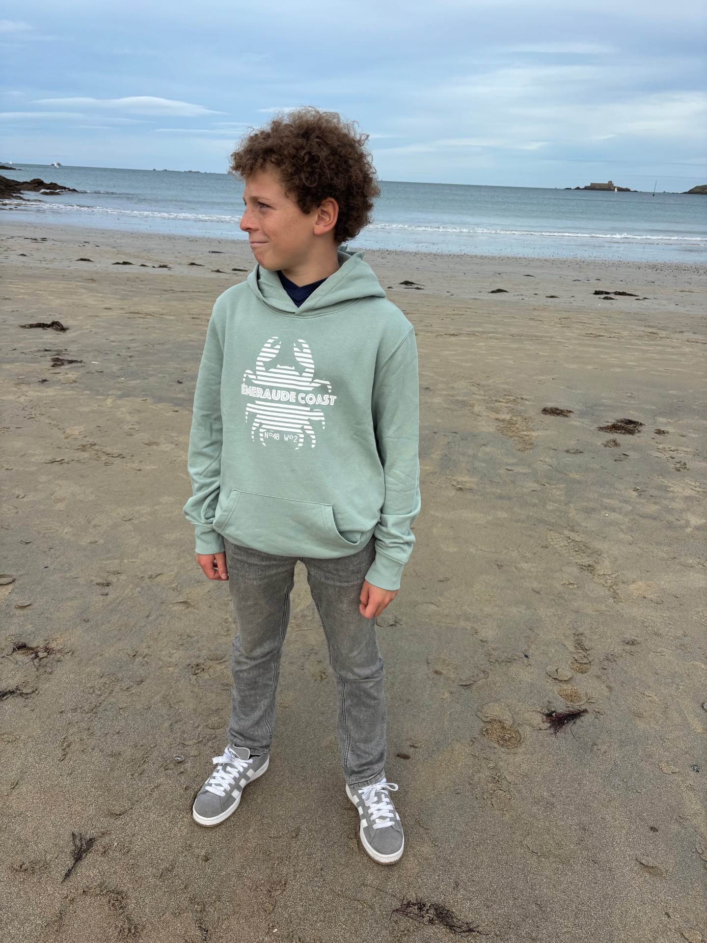sweat enfant vert gris emeraude coast breton Crabe 3-compressed