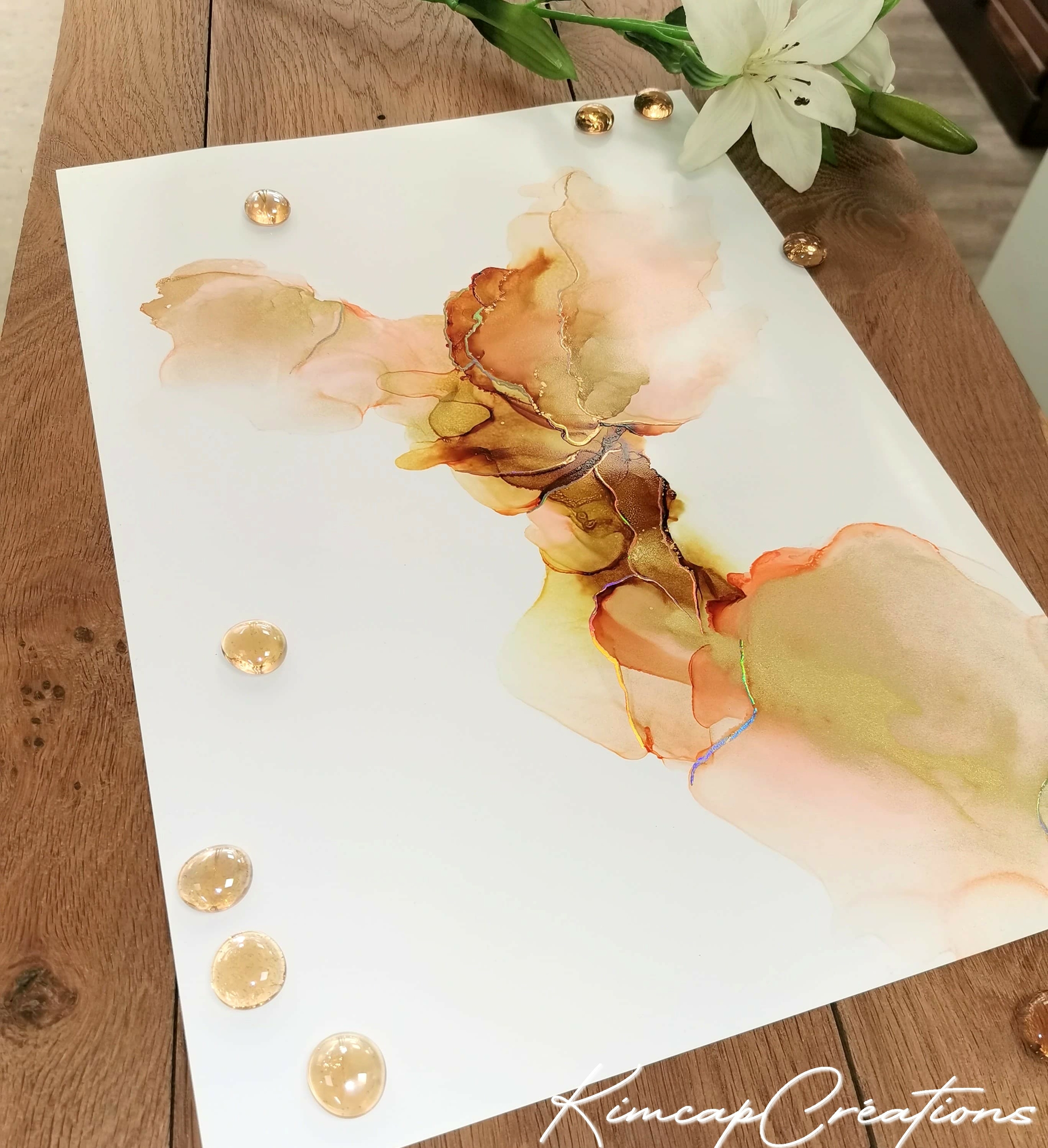 dessin moderne, peinture abstraite à base dencres avec nervures irisées pour décoration dintérieur DEY011c_28€