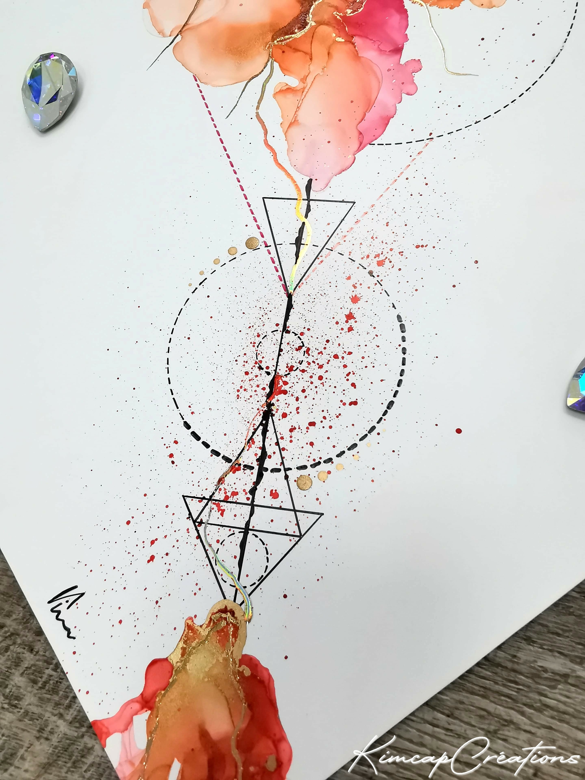 dessin dart abstrait style tatoo fleur pour décoration dintérieur DEY018e_38€