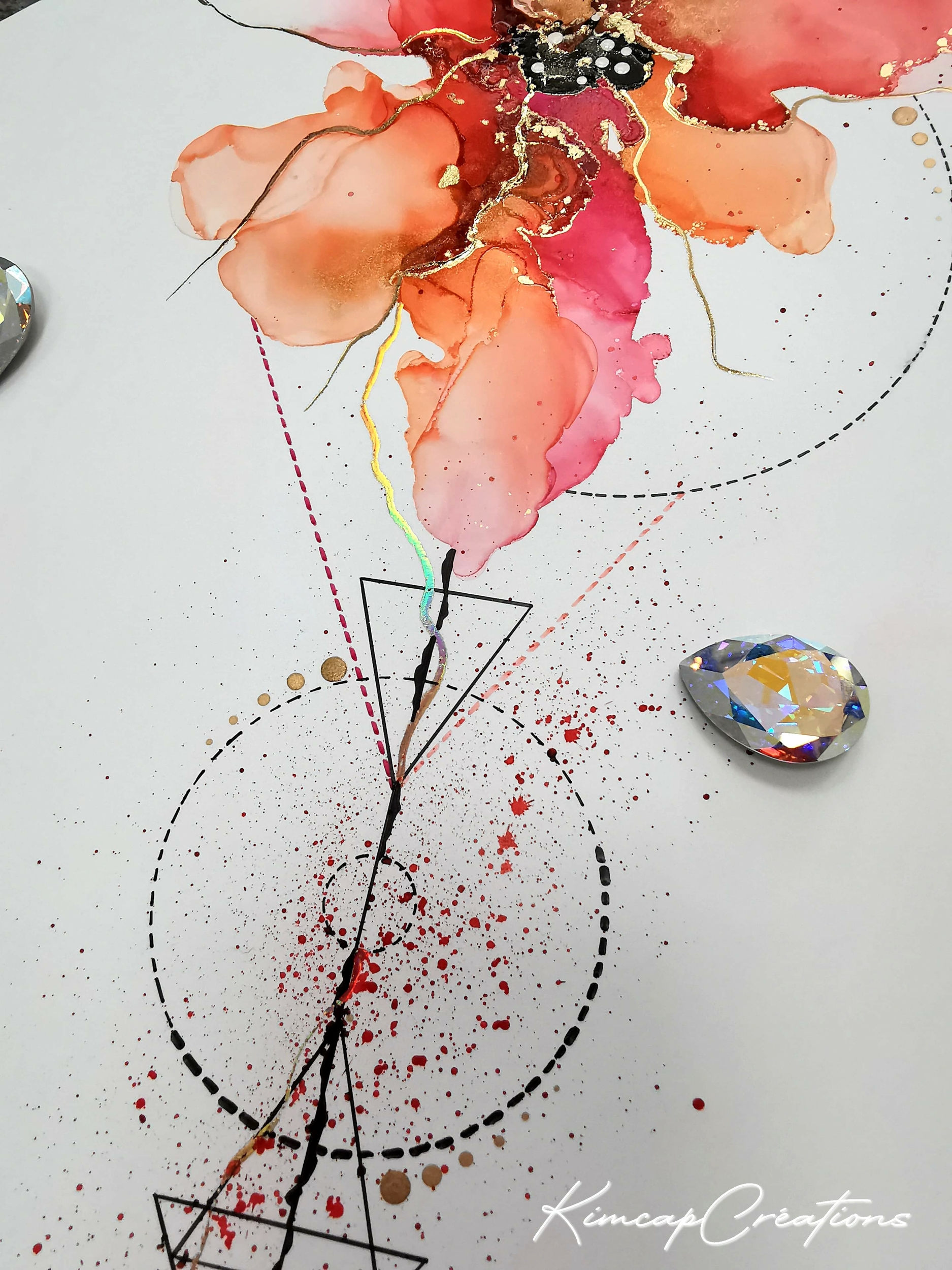 dessin dart abstrait style tatoo fleur pour décoration dintérieur DEY018b_38€