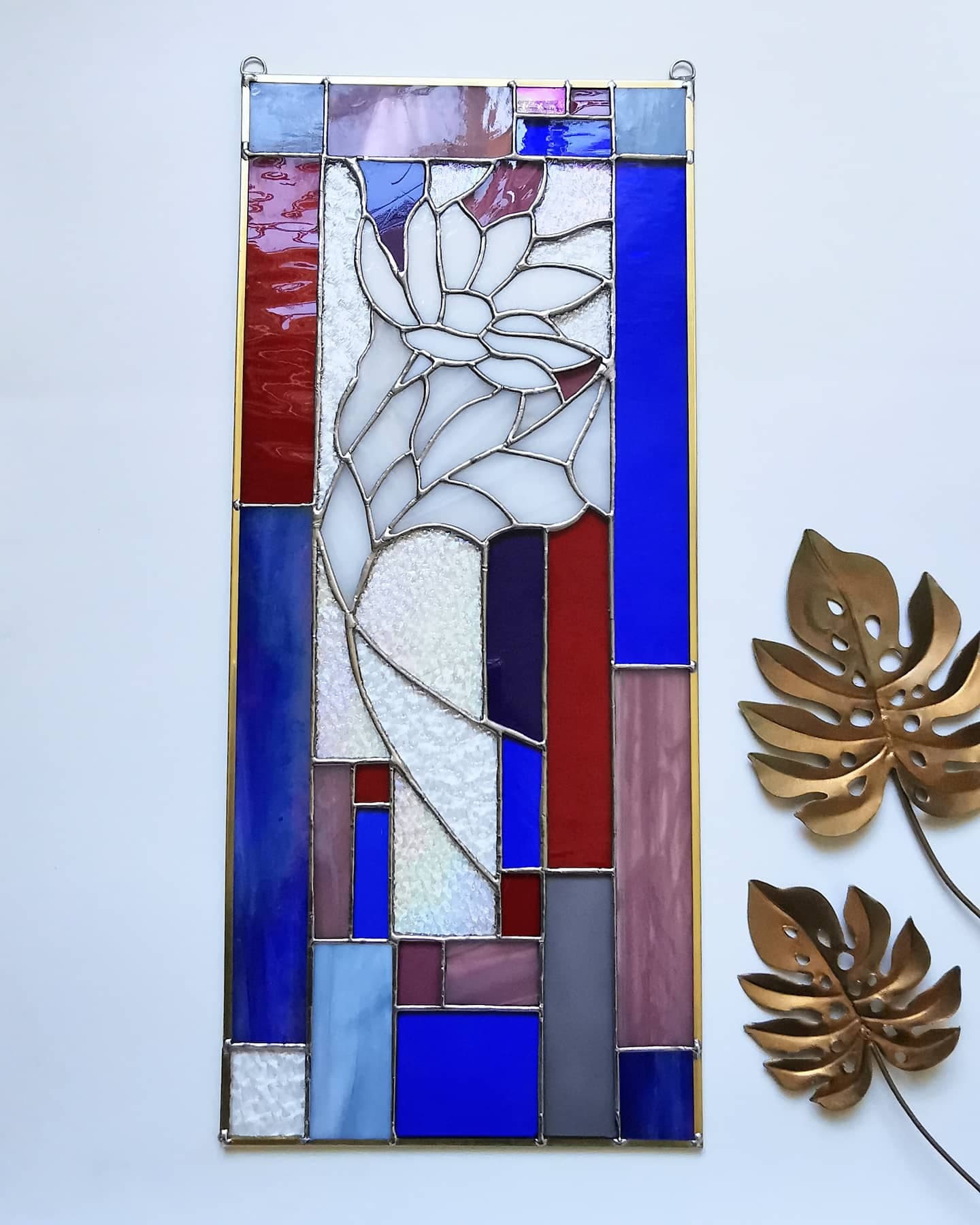 Panneau en vitrail à susprendre, floral et contemporain FOKC127b_260€