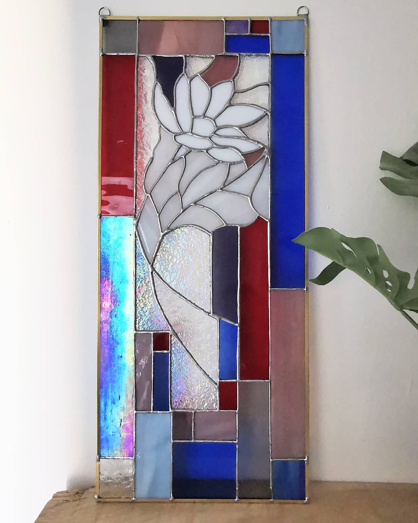 Panneau en vitrail à susprendre, floral et contemporain FOKC127c_260€