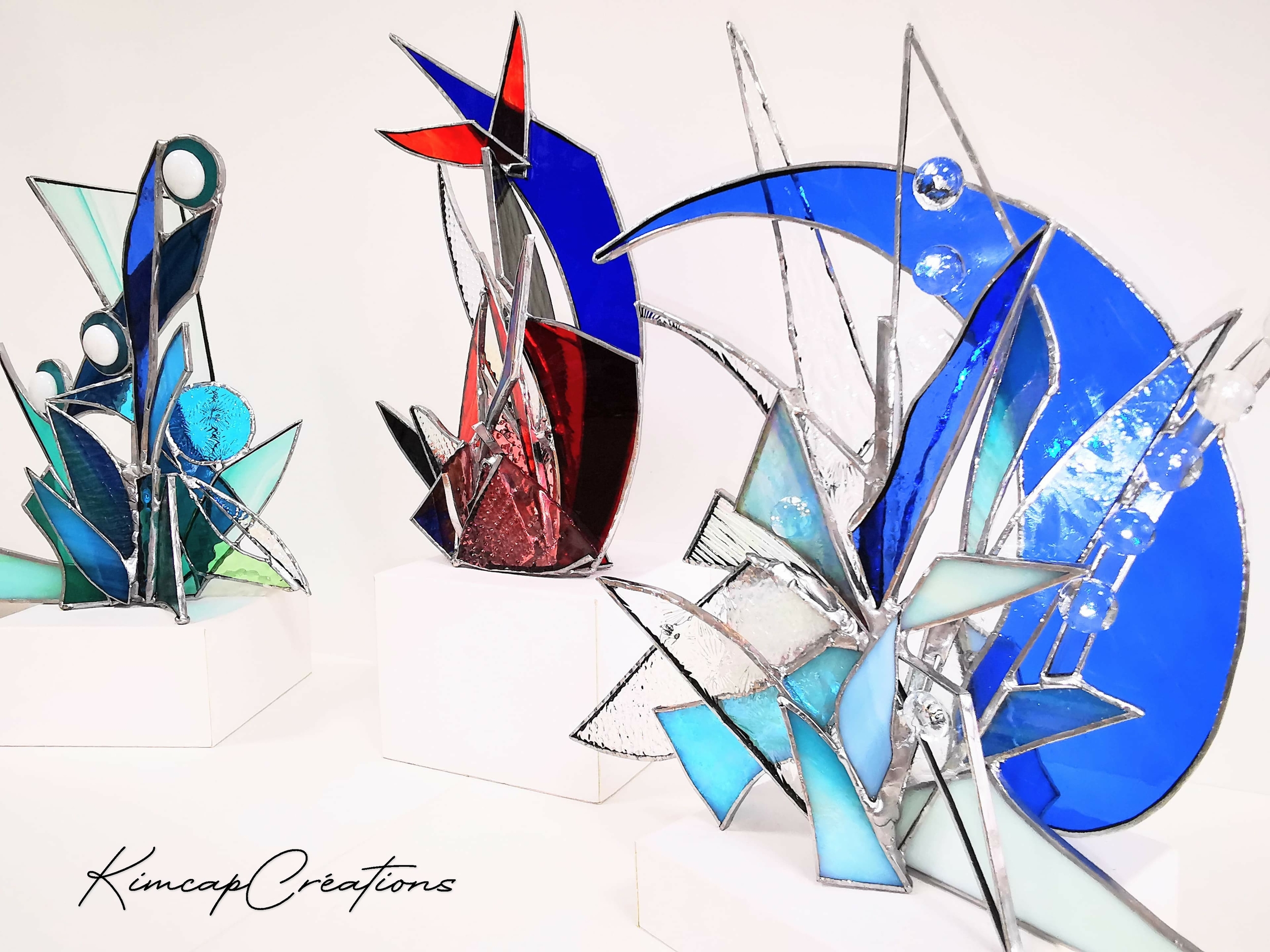 sculpture de verre, vitrail. Sur le thème des éléments &quot;le feu&quot; FOKC135bb