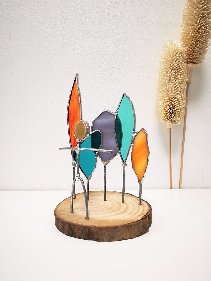 Figurine Kimy's en fil de fer et verre, scène symbolique FIG016_35€