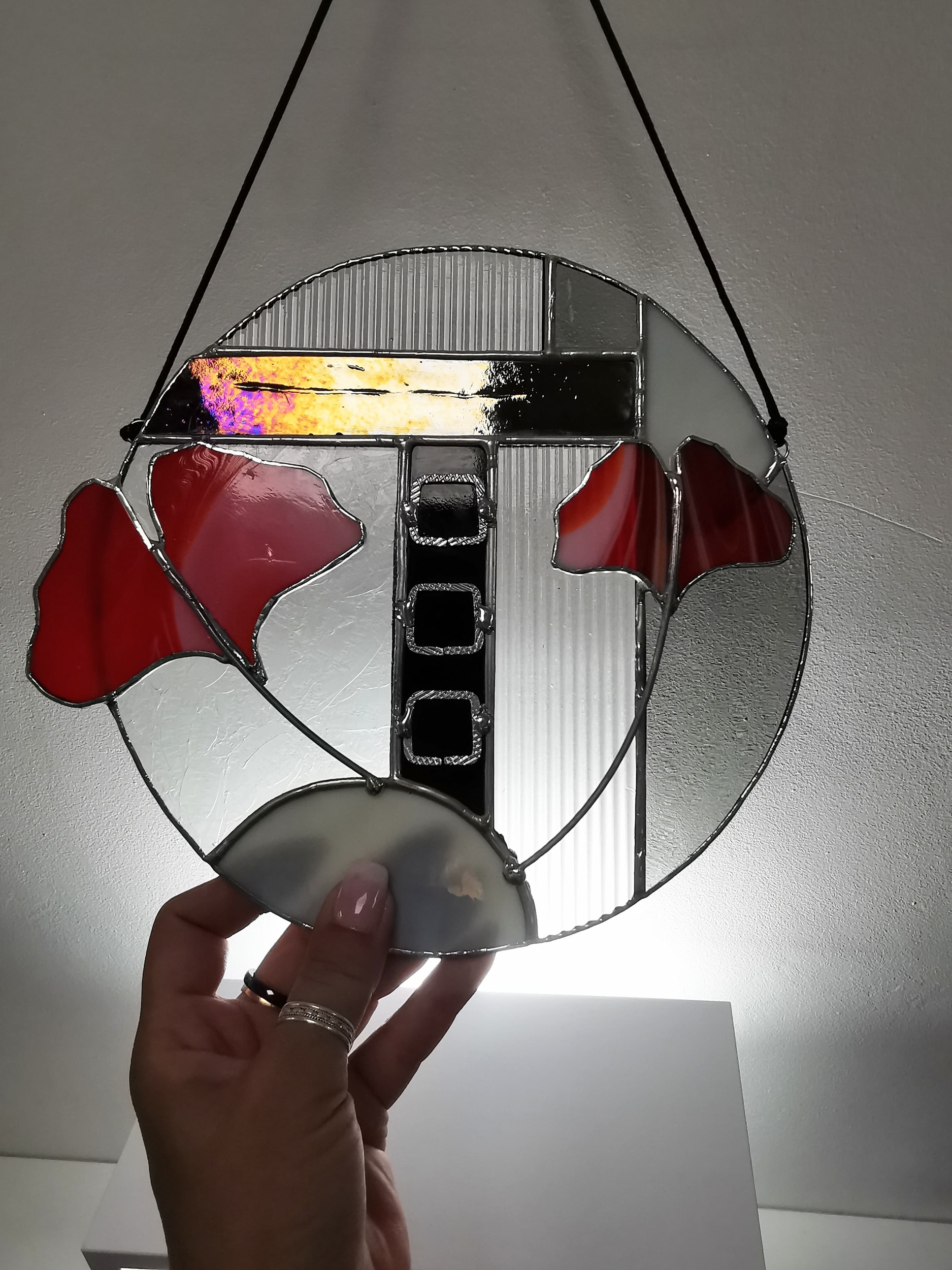 Suspension vitrail Gingko et art déco FOKC253b_120€