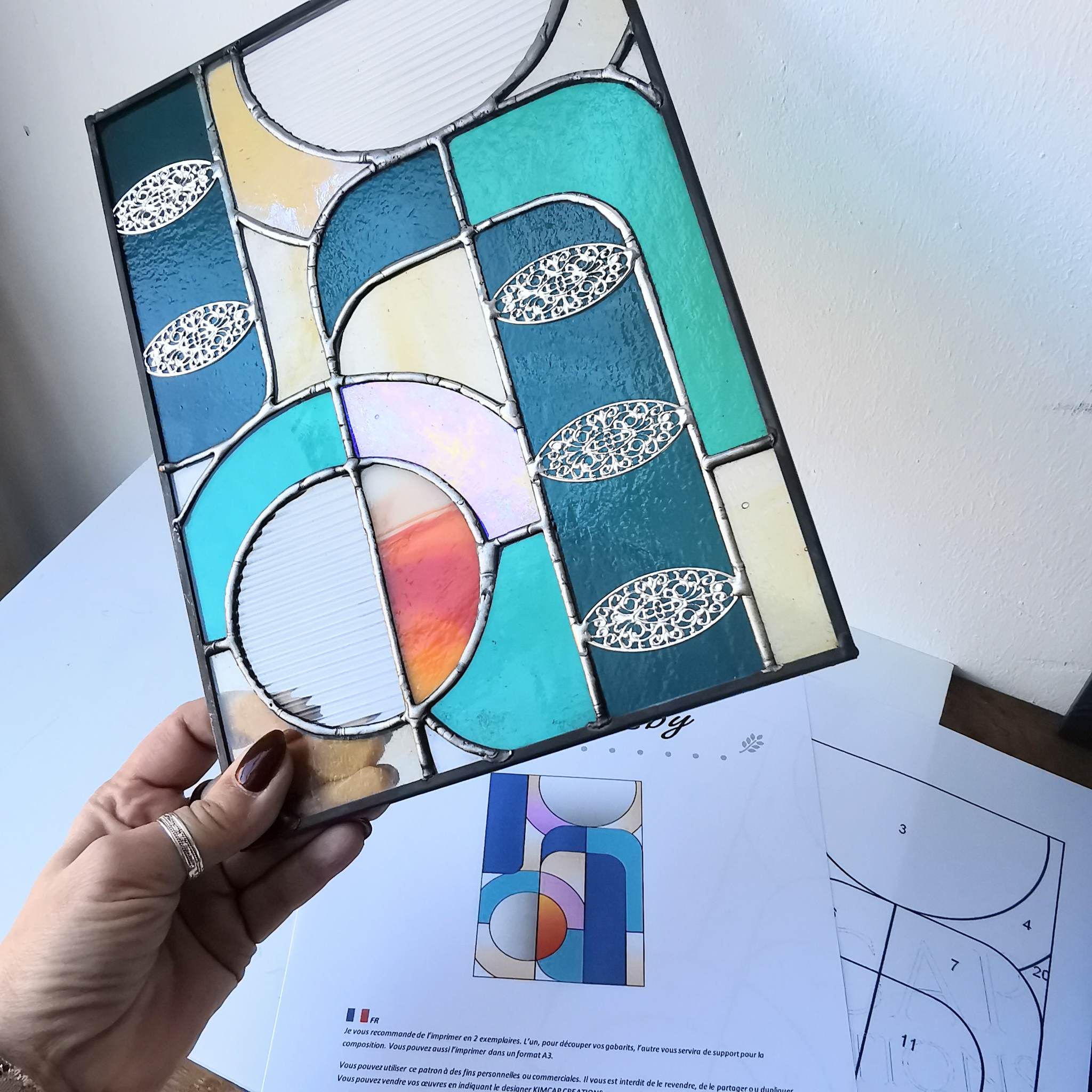10 Feuilles De Verre Coloré Pour Vitrail DIY - Carreaux Violets 10x10 Cm, Idéal Décoration Et Artisanat