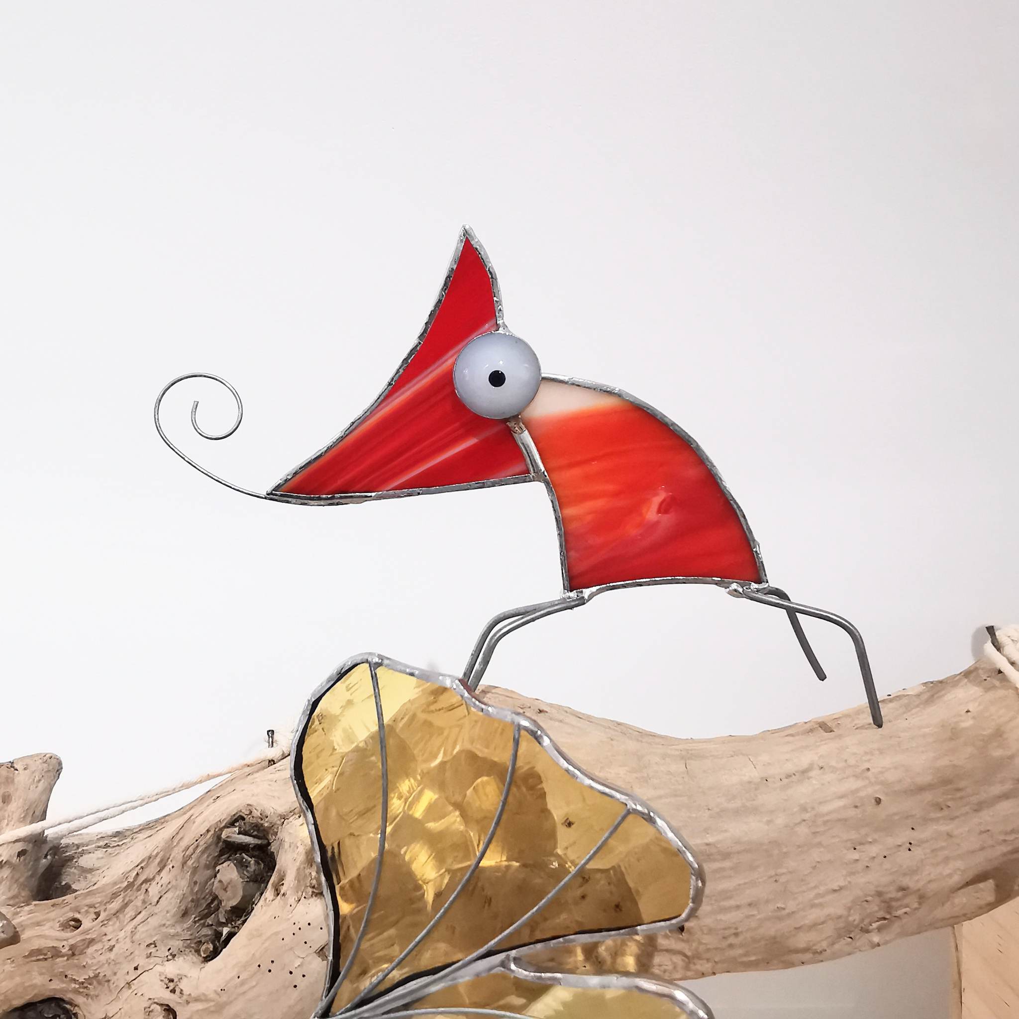 Figurine scrappy bird rigolo décoration vitrail SPI05_CYRIL_15€
